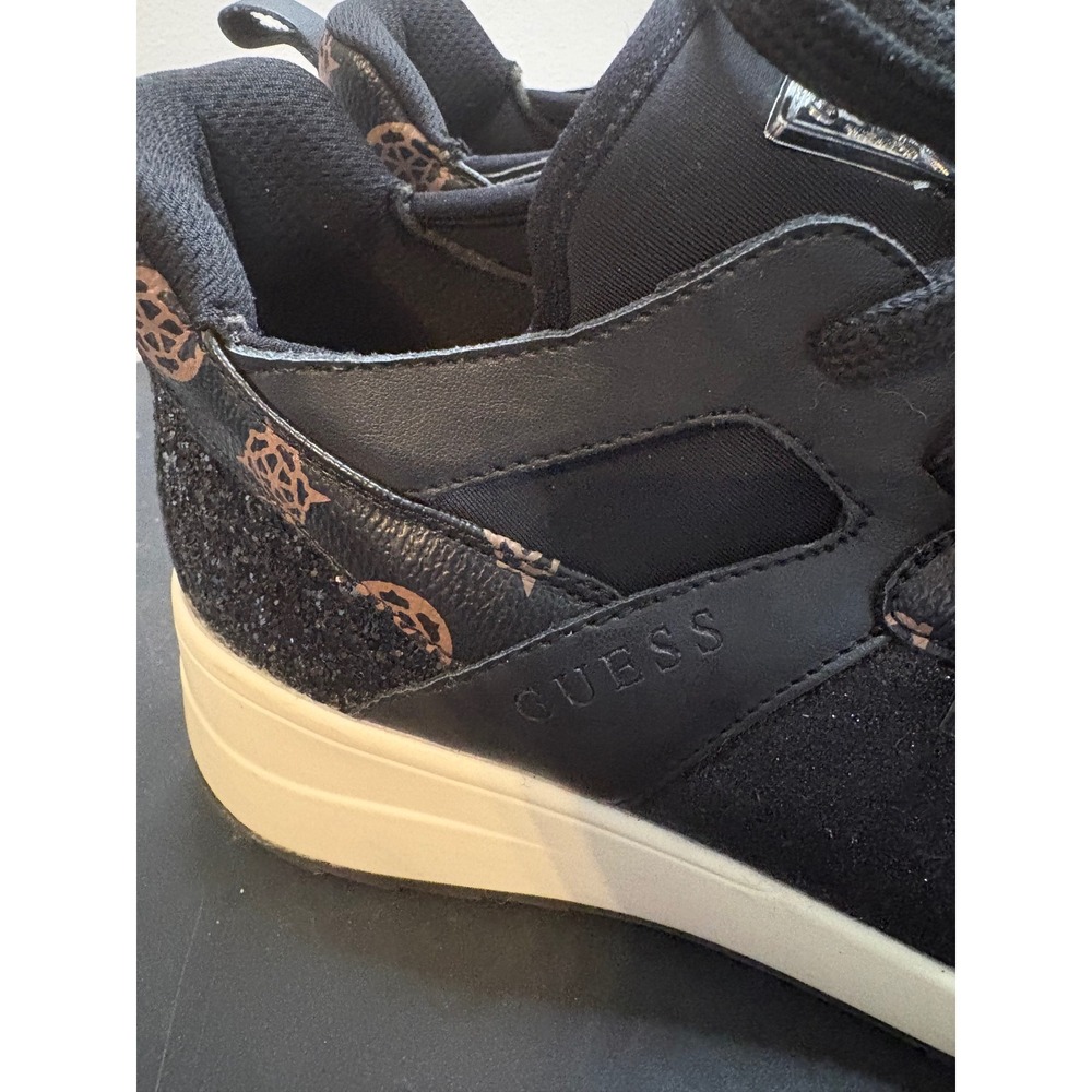 GUESS Lirah Black Glitter Logo Platform Sneakers Womens 10M GWLIRAH Trainer - Picture 3 of 7